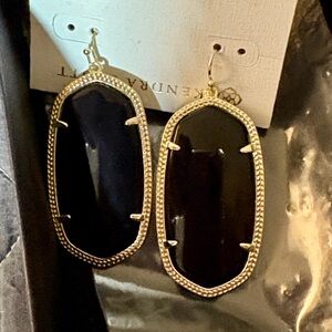 NWT Kendra Scott Danielle Gold Earrings in Black!!